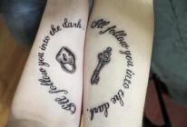 Красивые парные татуировки для двоих влюбленных, для мужа с женой